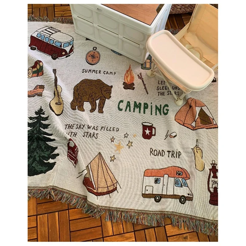 1 шт. декоративное одеяло для кемпинга американское винтажное дивана полиэстер