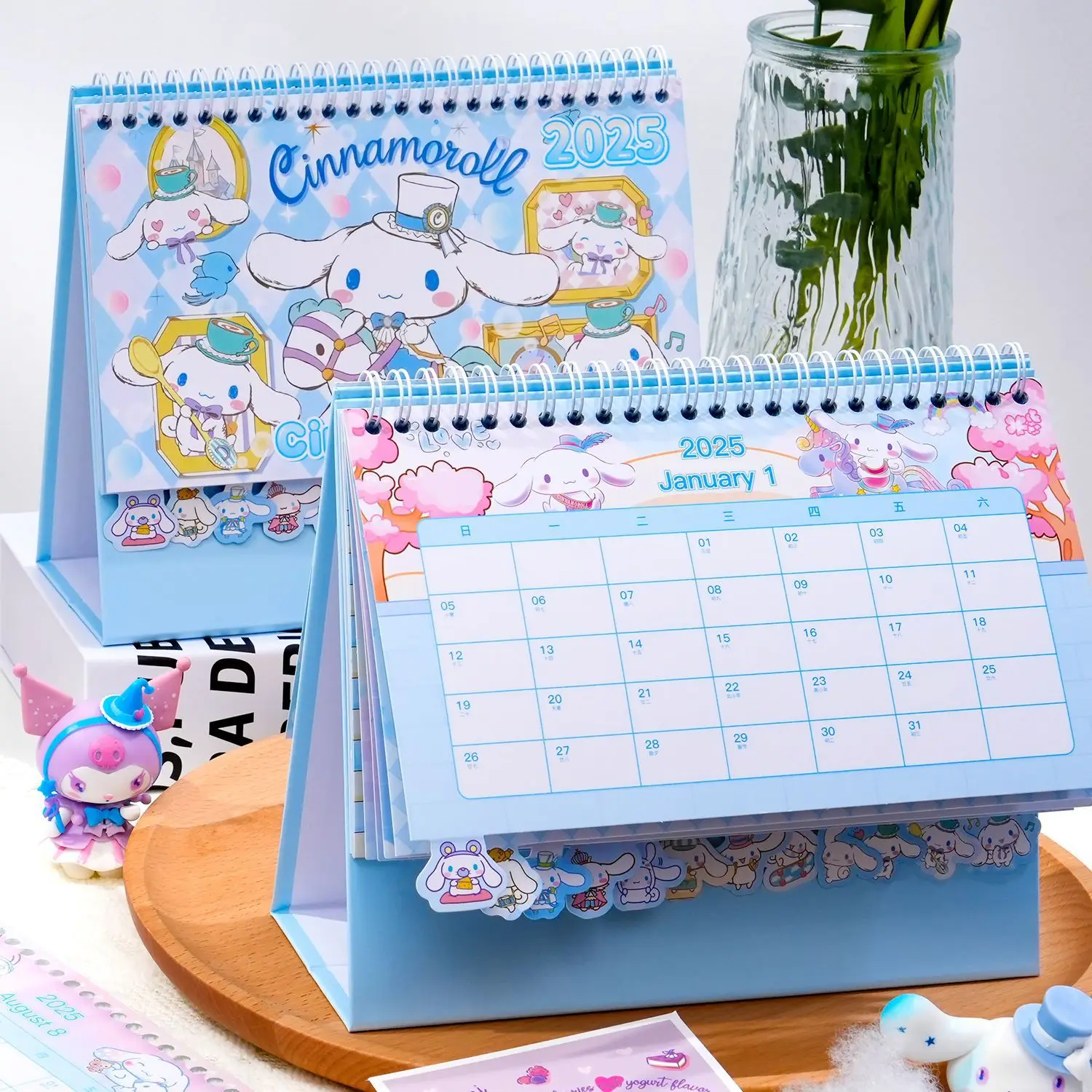 Календарь Kawaii Sanrio на 2025 год Kuromi Hello Kitty настольный календарь украшение для