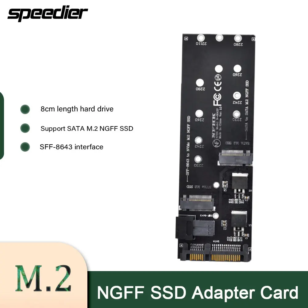 

Адаптер для материнской платы NGFF M-Key к HD Mini SAS NVME PCIe SSD SATA