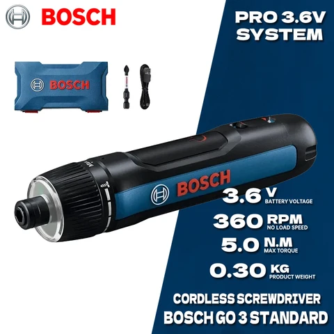 Аккумуляторная отвертка BOSCH GO 3, 3,6 В