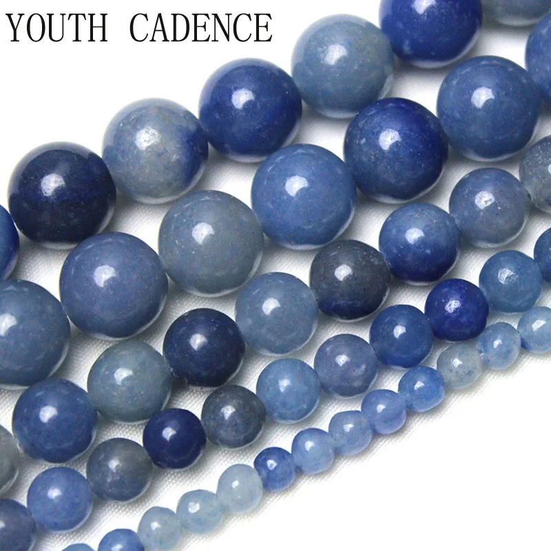 

Natural Stone Blue Aventurine Jades Dumortierite Beads For Jewelry Making DIY Material 4/ 6/8/10/12mm Strand 15'' Wholesale