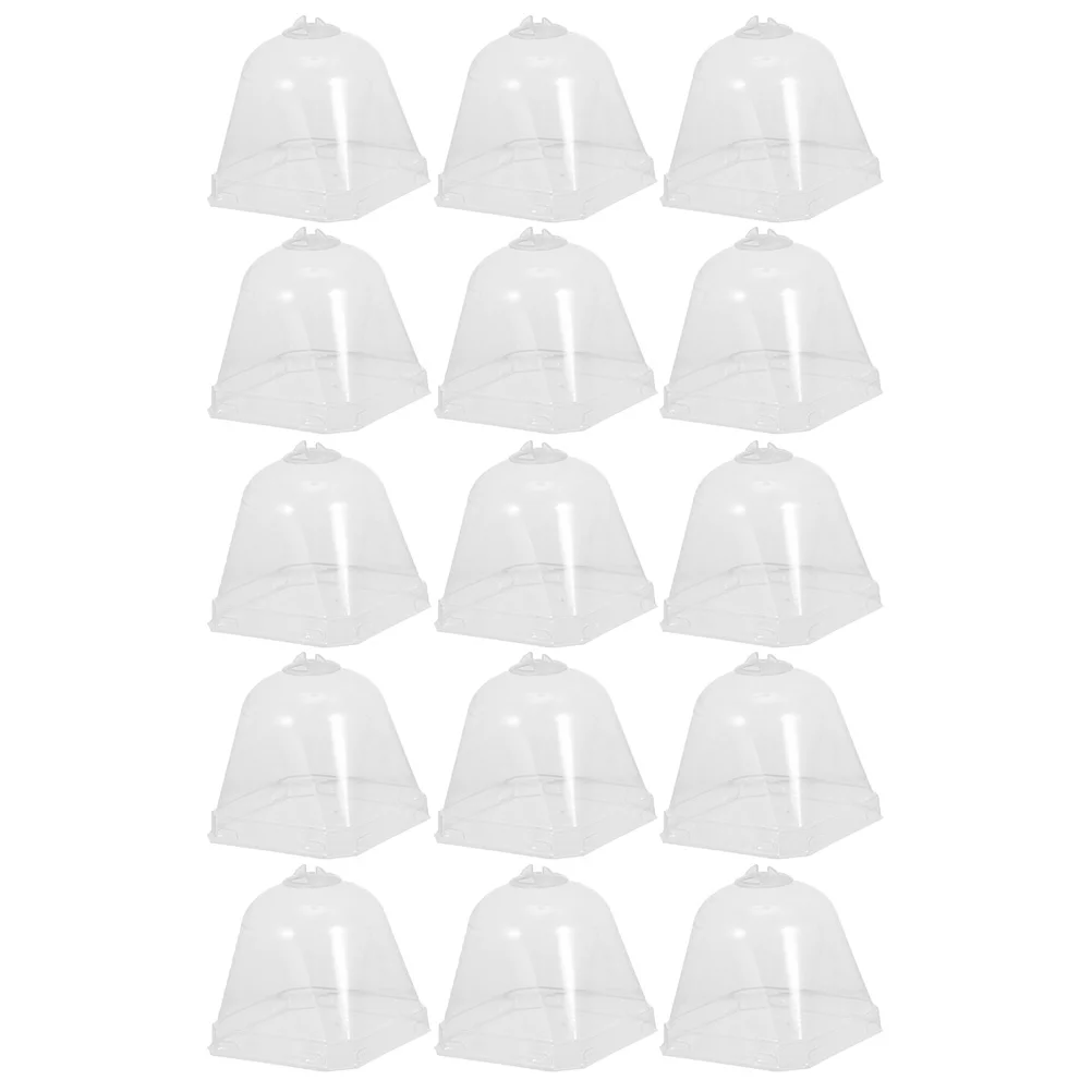 15 Pcs Humidity Cover Plastic Protector Garden Cloche Dome Freeze Bell Lip Gloss Containers
