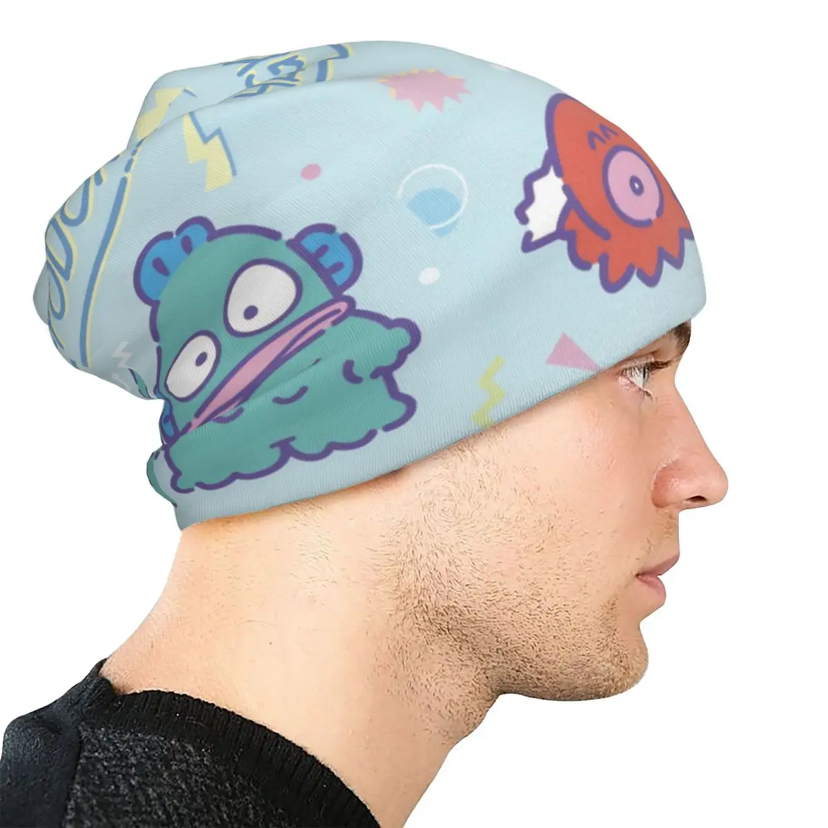 Фото Капот Kawaii Fish Hangyodon, крутая уличная шапка Skullies, мужские и женские теплые шапки двойного назначения №4