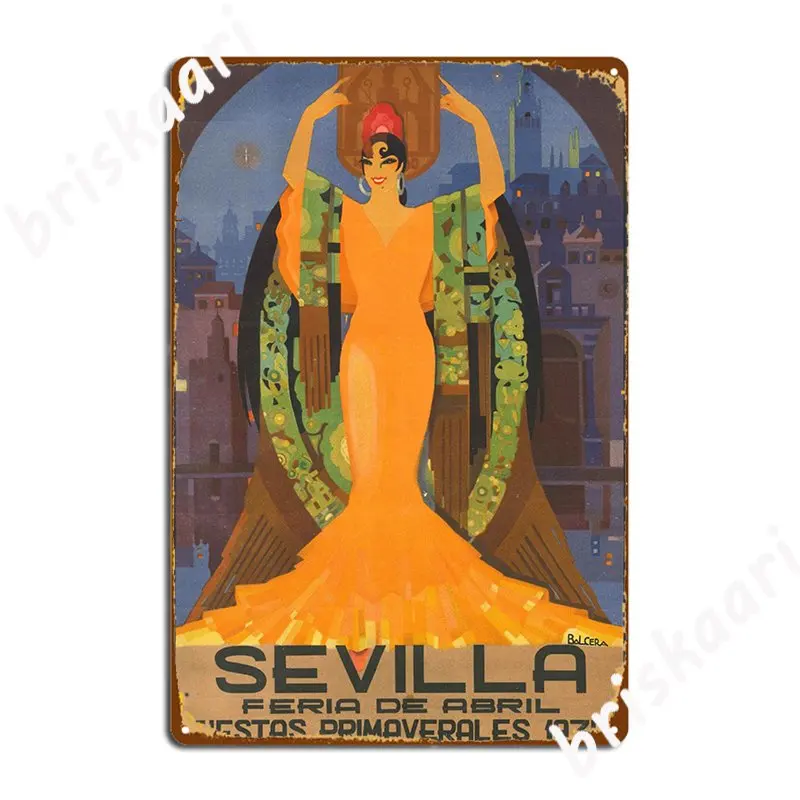 

Seville Fair Spain 1935 Vintage Travel Poster Metal Sign Retro Wall Decor Home Pub Tin Sign Posters