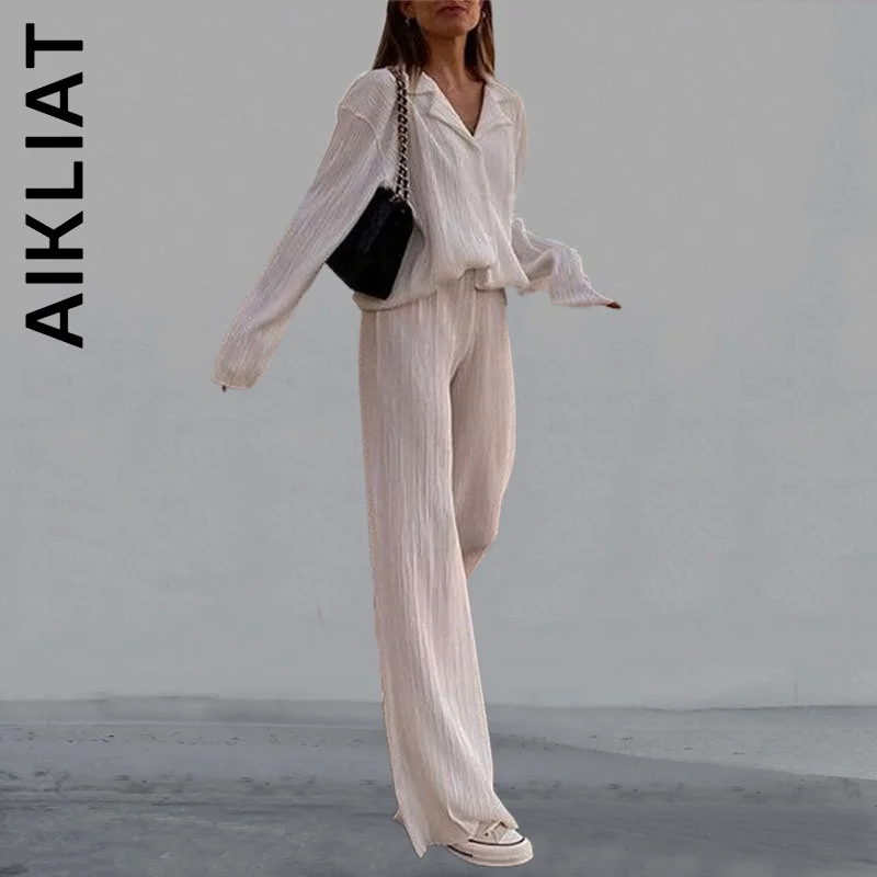 

Aikliat Women Set New Slim Womens Outfits Long Long Pants Women's Tracksuit Soft Two Piece Set Ladies Lady Sweatsuits Women