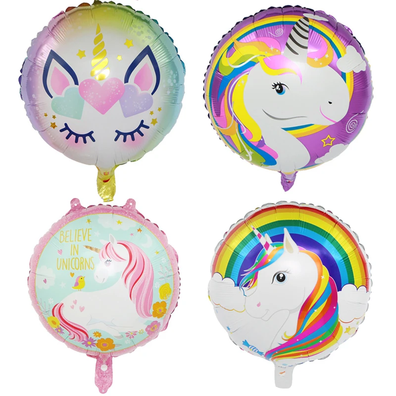 

5pcs 18inch Rainbow Unicorn Foil Balloons Aluminum Helium Ballons Unicorn Birthday Party Decorations Kids Party Globos Supplies