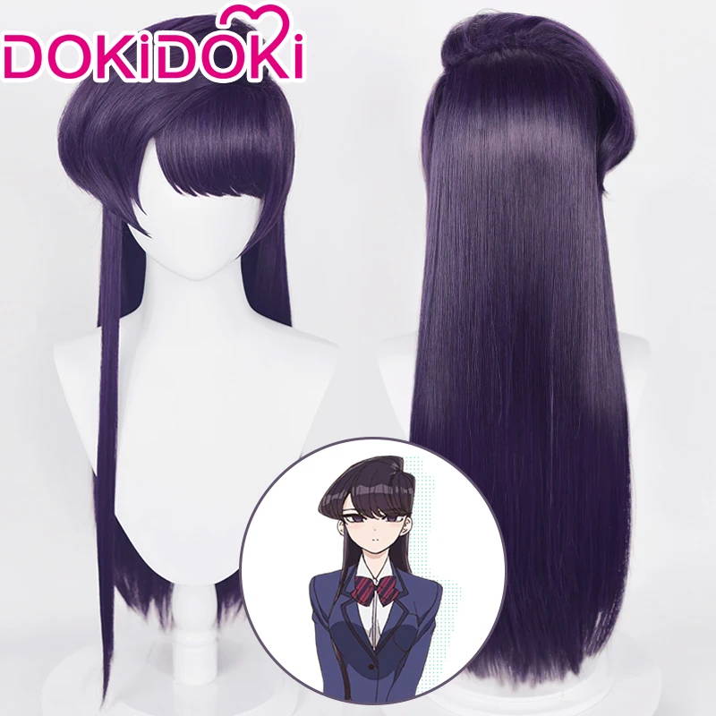 Парик для косплея DokiDoki из аниме Komi Can Communicate Длинный фиолетовый не может общаться |