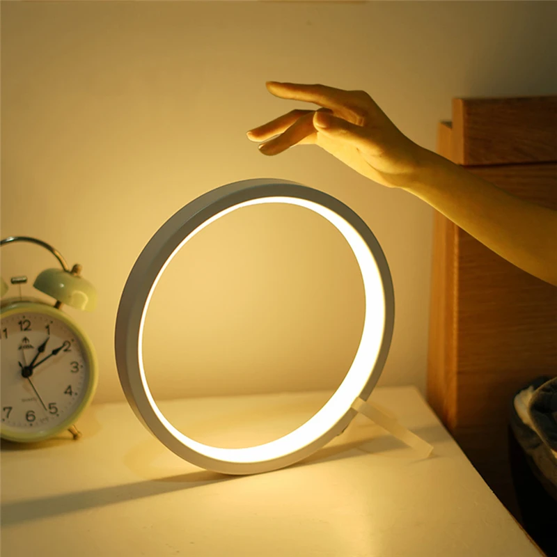 

Table Lamp Bedroom Circular Desk Lamps For Living Room Bedside Lamp Touch lampe de chevet Round Night