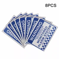 8pcs notice waterproof home office easy apply self adhesive warning security stickers practical monitored alarm system pvc sign