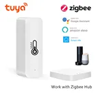 Датчик температуры и влажности Tuya ZigBee для умного дома, потребуется приложение для отслеживания температуры и влажности, работает от аккумулятора, для Alexa Google Home Gateway