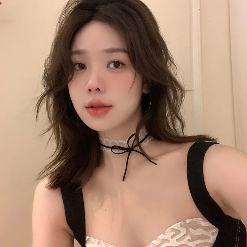 Элегантное ожерелье-чокер Lacebowchoker женская цепочка на ключицу модный укороченный