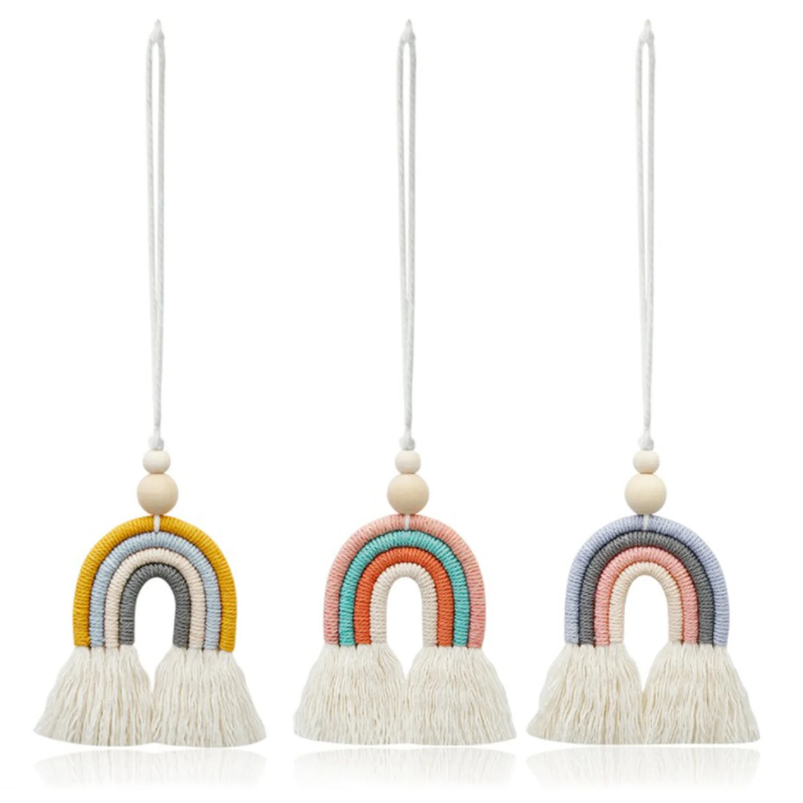 

Boho Handmade Rainbow Hanging Decoration Rainbow Wall Hanging Decor Scandinavian Kids Room Decoration Accessories Room Decor