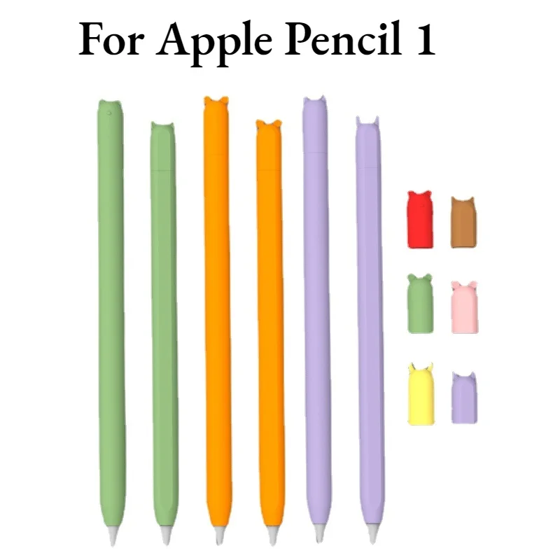 

Soft Silicone Stylus Pens Protective Cases For Apple Pencil 1 Cute Cartoon Protective Sleeves Anti-Loss Nib For ipad