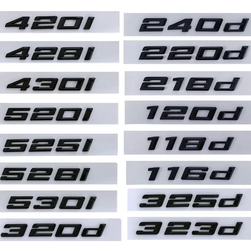 

3D ABS Letters For Car Logo BMW 118d 220d 316d 318d 320d 330d 340d 420d 530d Logo E90 E92 F30 G20 Stickers Trunk Accessories