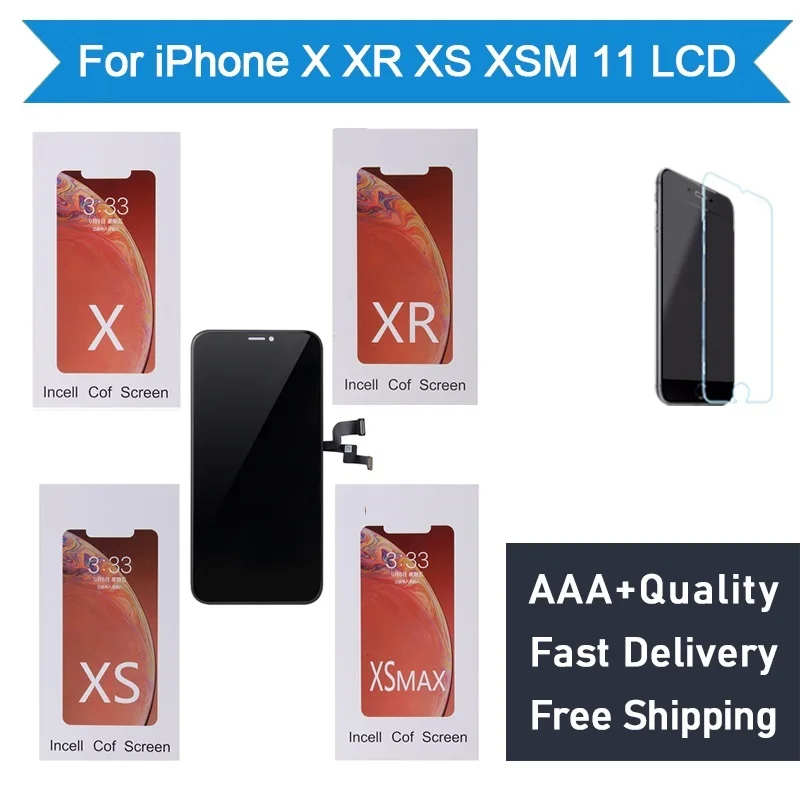 

AAA+++ Incell Screen for IPhone X XR XS Max 11 Pro Display Replacement Assembly Digitizer Touch Pantalla Perfect Repair