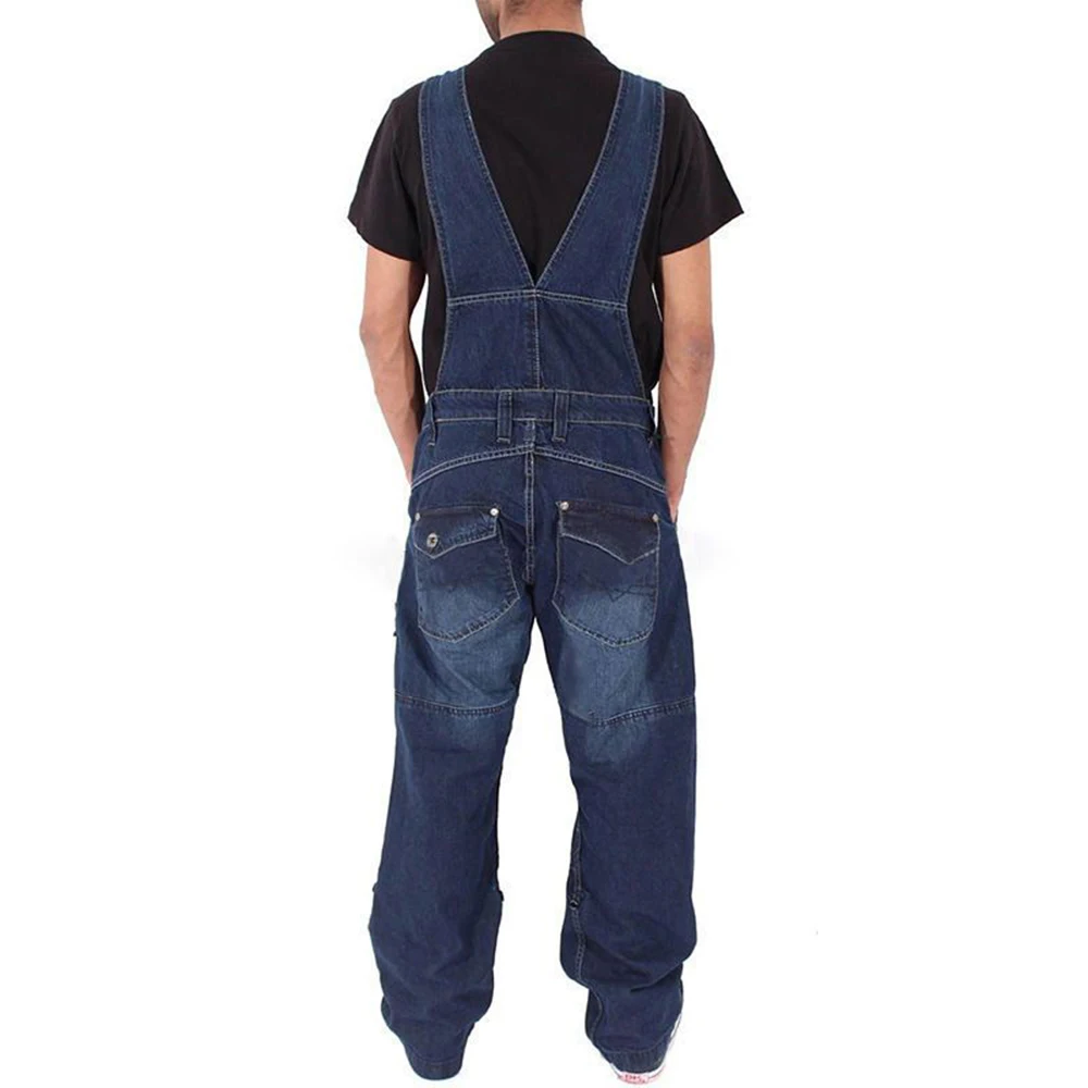Loose Work Pants Wide Leg Pocket Men Jeans Overall Trousers Men Jumpsuits Cargo Harajuku Fashion Multi-pocket Oversize