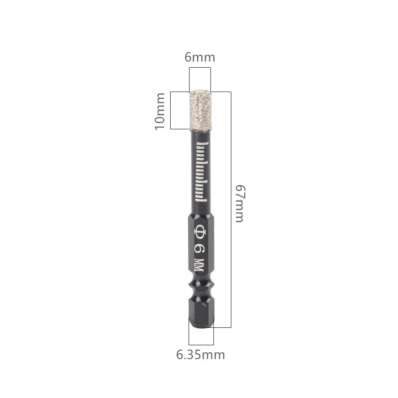 

6/8/10/12/14mm Diamond Dry Drill Bits Hole Hex Shank Saw Cutter 10mm For Marble Ceramic Tile Dry Multi Purpose Drilling