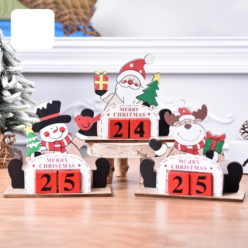 2025 Рождественский календарь для пожилых деревянное Рождественское украшение