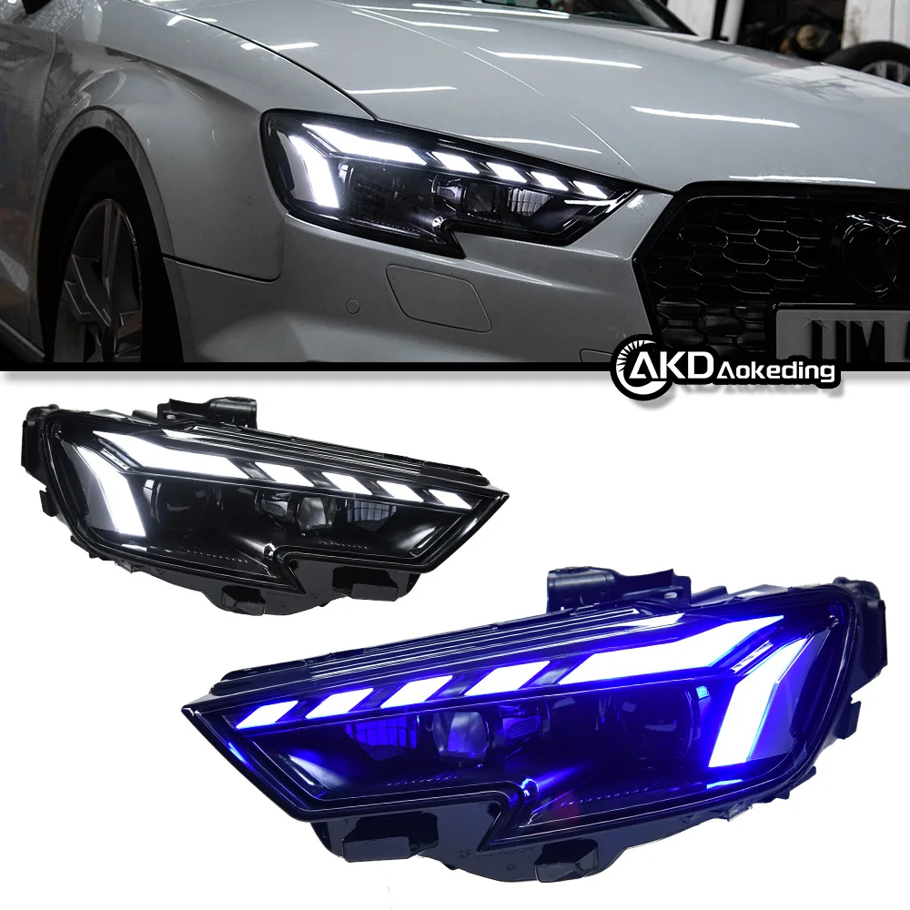 Фото Автомобильные фары для Audi A3 8V 2013-2021 S3 RS3 Седан Хэтчбек Светодиодная автоматическая фара в сборе Обновление RS5 Стиль Дизайн Инструмент Аксессуары №4