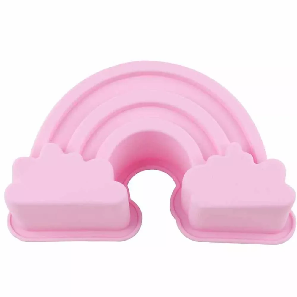 

2022New Big Rainbow Shaped Silicone Mold Art Cake Mousse Dessert Baking Tray Fondant Chocolate Mould Cake Tray Decorating Tool