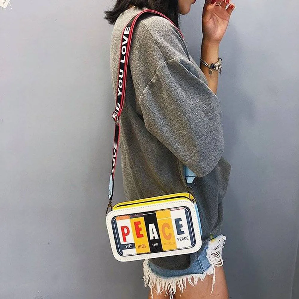

2022 Luxury Women One-shoulder Handbag Color Splicing Small Square Bag Women's Bag Messenger Bag Wide Strap Crossbody Bags