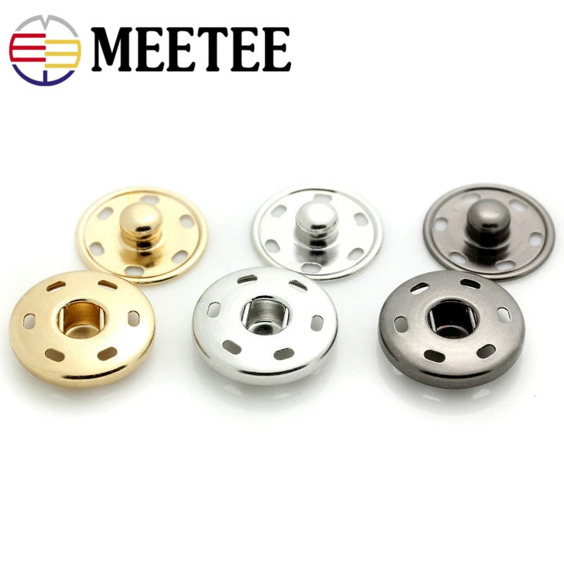 50Sets 8-30mm Metal Press Studs Buttons Scrapbooking Invisible Snap Fasteners Button Sewing Children Shirt Coat Accessories