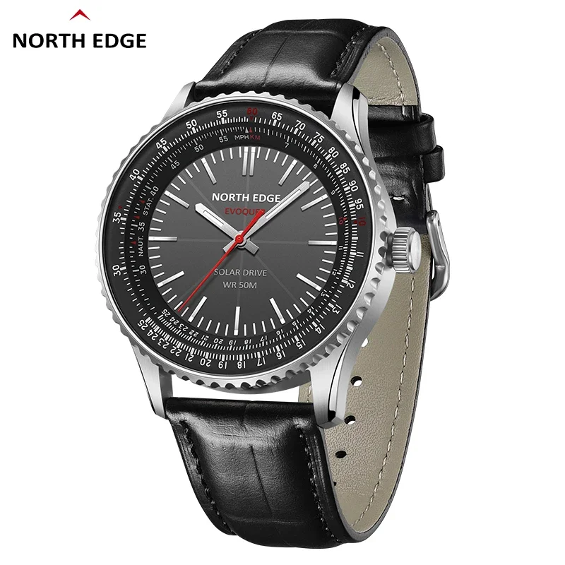 Часы NORTH EDGE EVOQUE 3 серии Pilot для мужчин авиационные военные часы на солнечной