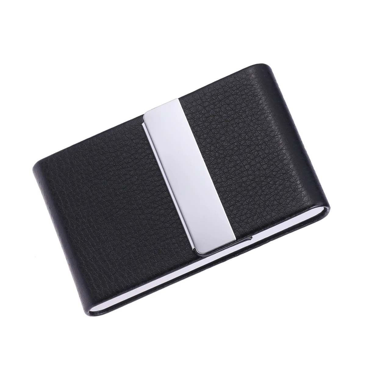 

Big Capacity Vertical Section Business Name Holder Credit Holder Fashion Unisex Visit Case Metal Wallet PU Solid Steel