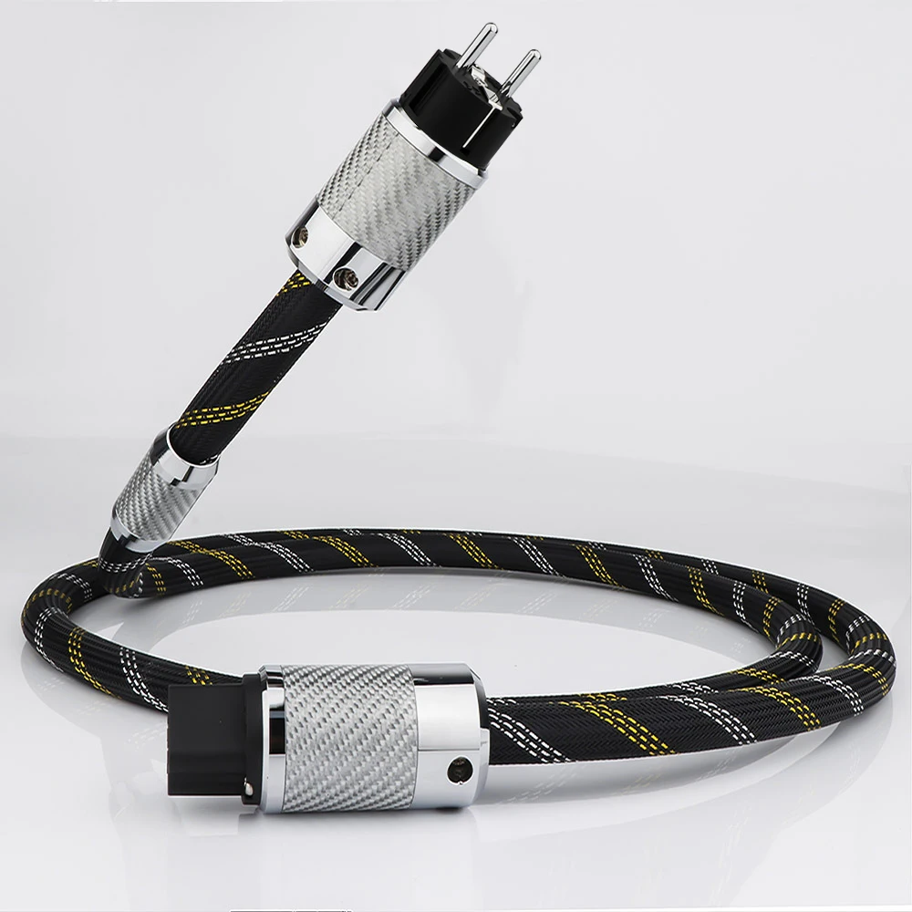 

Кабель питания Hi-Fi 125 в 15 А, шнур питания для усилителя высокого качества, аудиофильный провод питания переменного тока с разъемом из углеродного волокна для США/ЕС/Великобритании + разъем C19