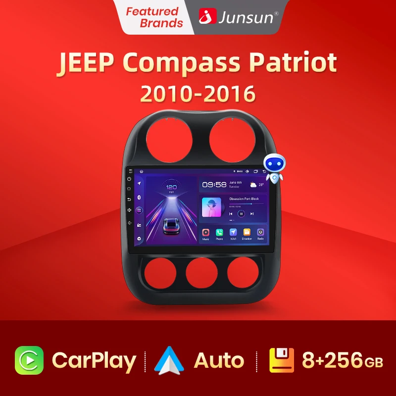 Автомагнитола Junsun V1 Pro для JEEP Compass Patriot 128-2010 2 din DVD 8 ГБ + 2016 | Автомобили и мотоциклы