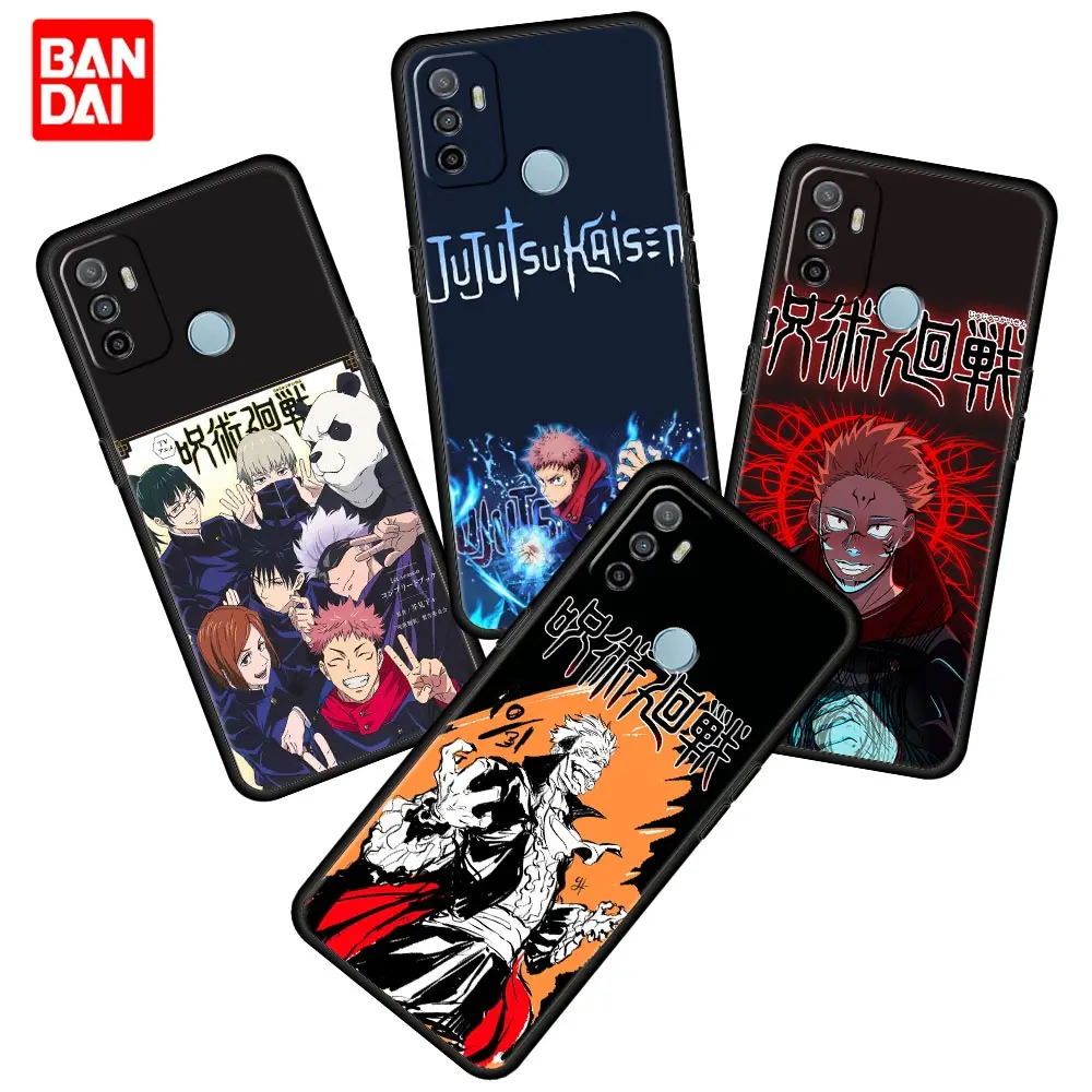 

Jujutsu Kaisen Japan Anime Case for Oppo A53 A52 A3s A12 A9 A15 A31 A54 A74 A93 A94 F5 Find X2 Pro Lite Luxury Black Silicone