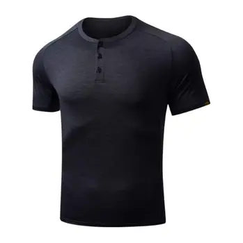 Meeste 100% Meriinovillast Henley T-särk 160-200GSM, suurused S-XL 1