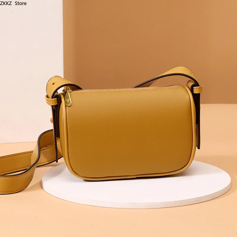 

Genuine Leather Women's Shoulder Bag First Layer of Cowhide Handbag 2023 Spring and Summer New Fashion Simplicity Crossbody Bag