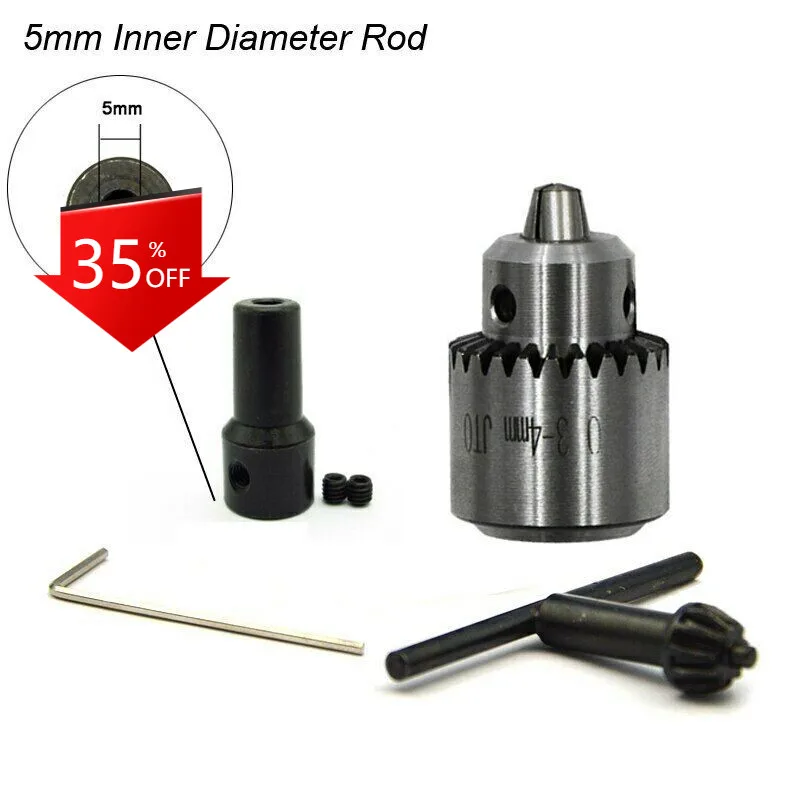 

21.5mm JT0 Micro Motor Drill Chuck Connecting Kit With 4mm 5mm 6mm 8mm