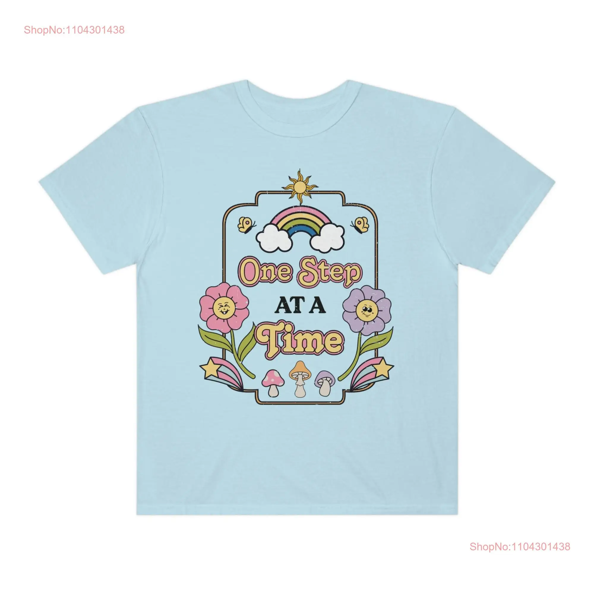 One Step At A Time Проблемная Ретро Крутые Цветы Радуга Солнце Грибы Звезды Комфортные