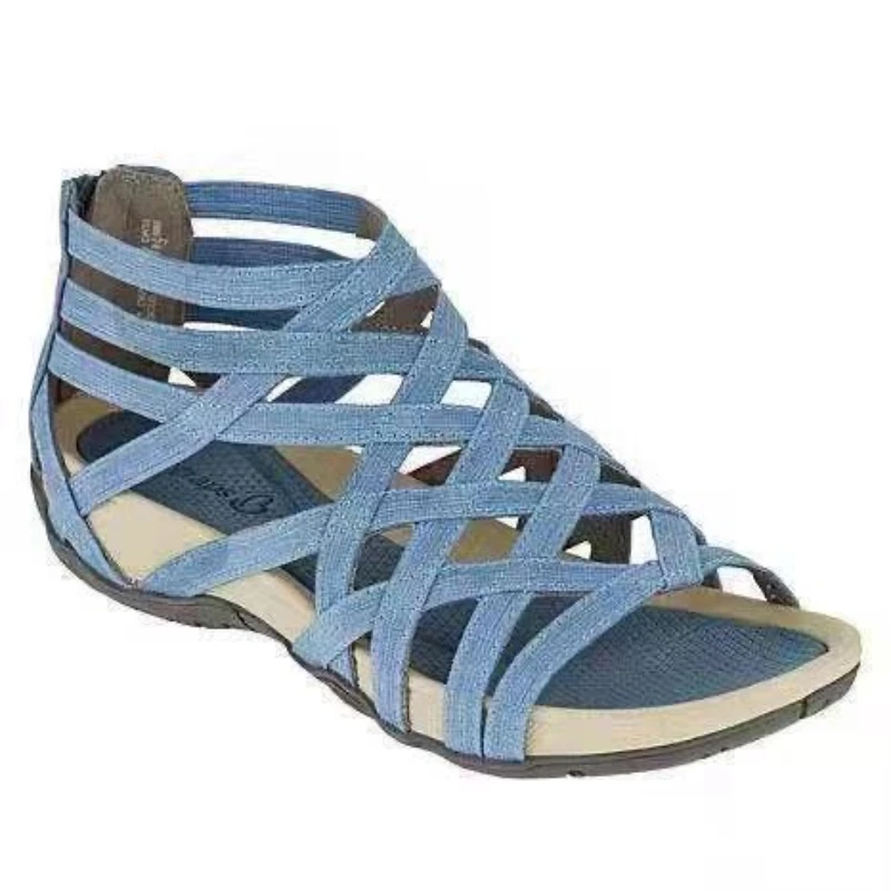 

Patent Leather Low Top Breathable Black Fish Mouth Viscose Roma Sandals