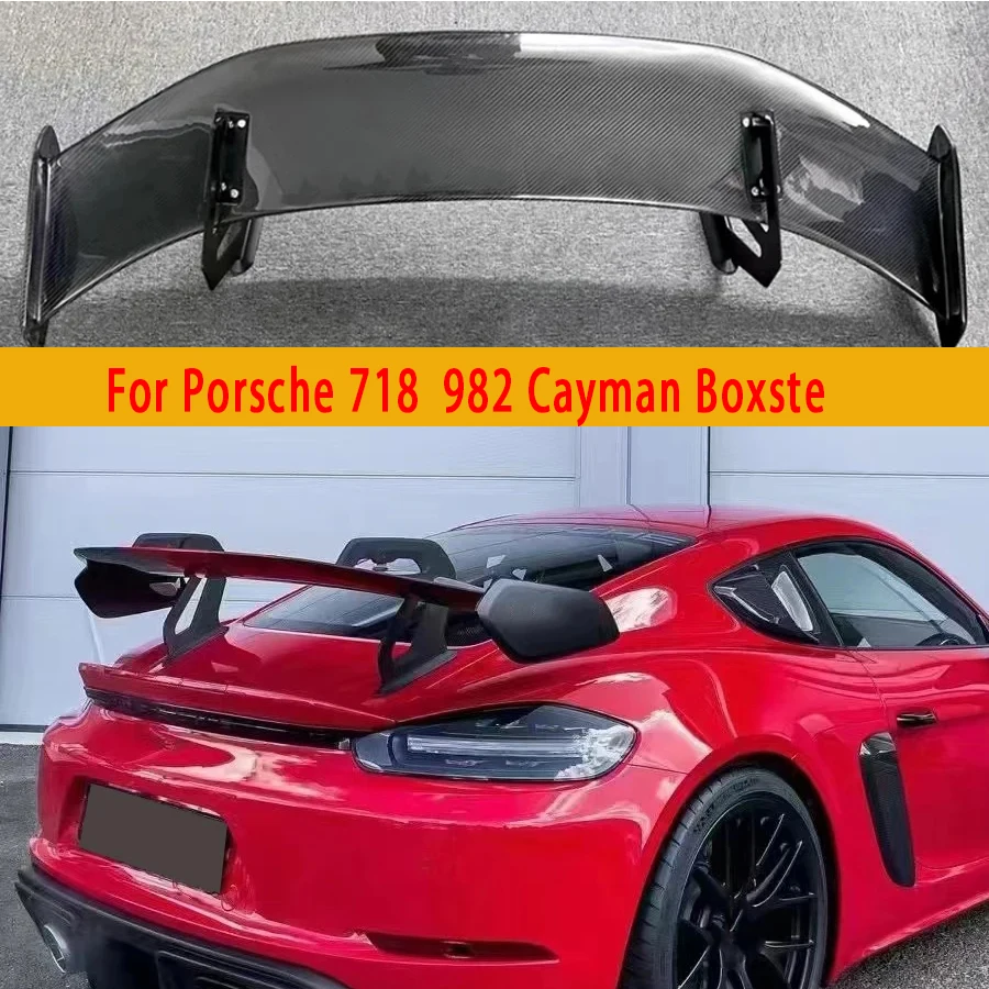 Задние плавники для Porsche 718 982 Cayman Boxste из углеродного волокна задний спойлер