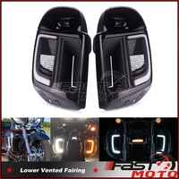 engine guard motorcycle lower vented leg fairing glove box for harley street glide road king glide cvo leg warmer vented fairing