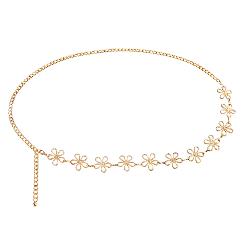 Винтажная металлическая цепочка с вырезами и цветами для тела в этническом стиле