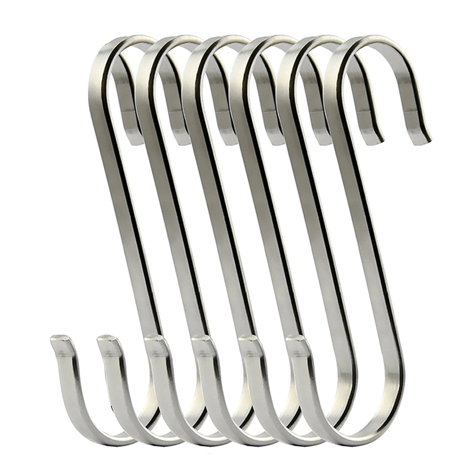 

6pcs Modern S Shape Hanging Rack Durable Rustproof Sturdy Towel Holder Stainless Steel Kitchen Bathroom Hook Practical Portable