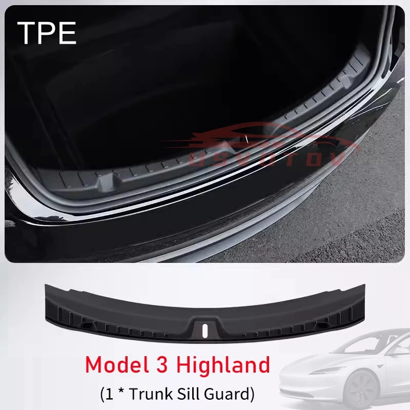 

Tesla Model 3 Highland 2024-2025 Защита Порога Из Материала TPE, Коврик Для Багажника, Антицарапинный