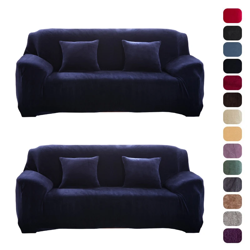 

Plush sofa cover thick solid soft stretch Velvet sofa cover sofa slipcover furniture protector Jacquard 360° protection