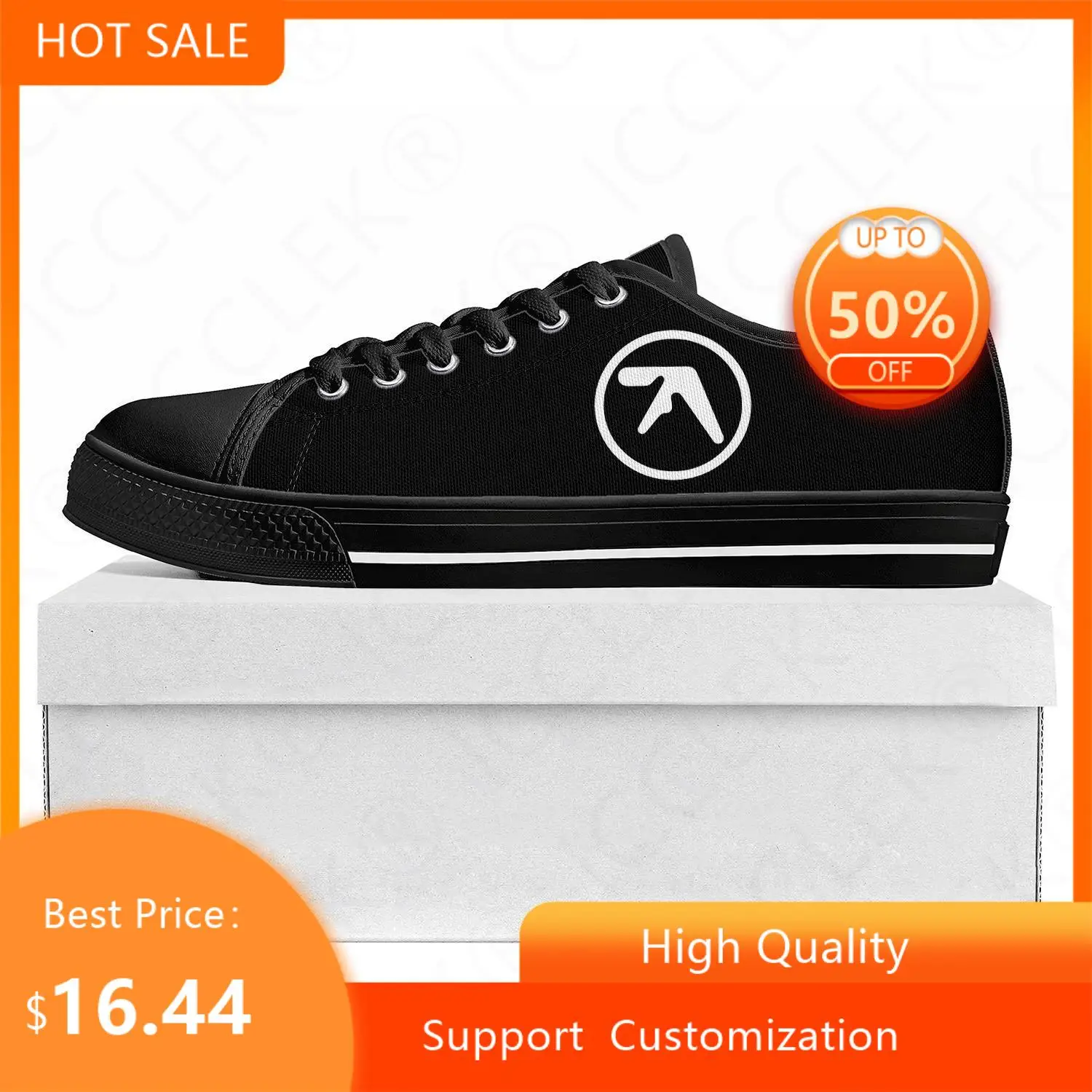 

Aphex Twin Electronic Music DJ Mixer Low Top High Quality Sneakers Mens Womens Teenager Canvas Sneaker Couple Shoes Custom Shoe