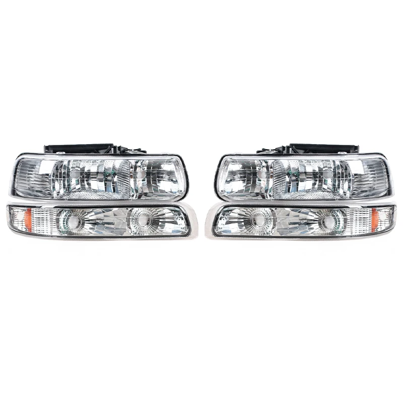 

Фары DRL для Chevy Chevrolet Silverado 1500 2500 1999 2000 2001 2002, угловые сигнальные огни, корпус, прозрачные линзы