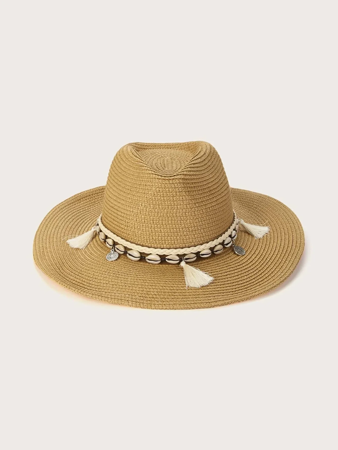 

Hats gorras sombreros capsTassel & Shell Decor Straw Hat