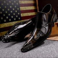 high heel pointed tilta mens genuine leather fashion leather height increasing slip on low top personality host stylist shoes