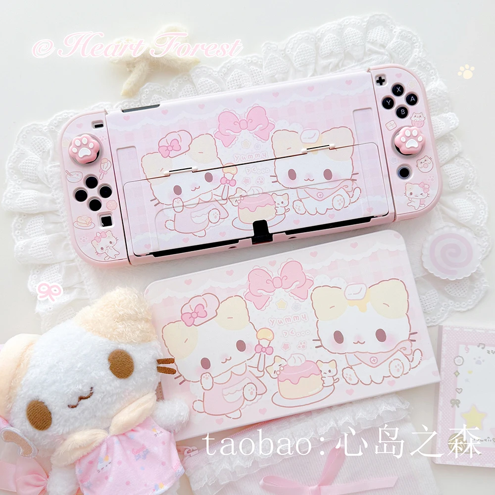 Фото Kawaii Pink Switch 2, защитный чехол для игровой консоли для контроллеров Nintendo Switch 2/OLED/Lite, чехлы для дюймов и док-станций №1