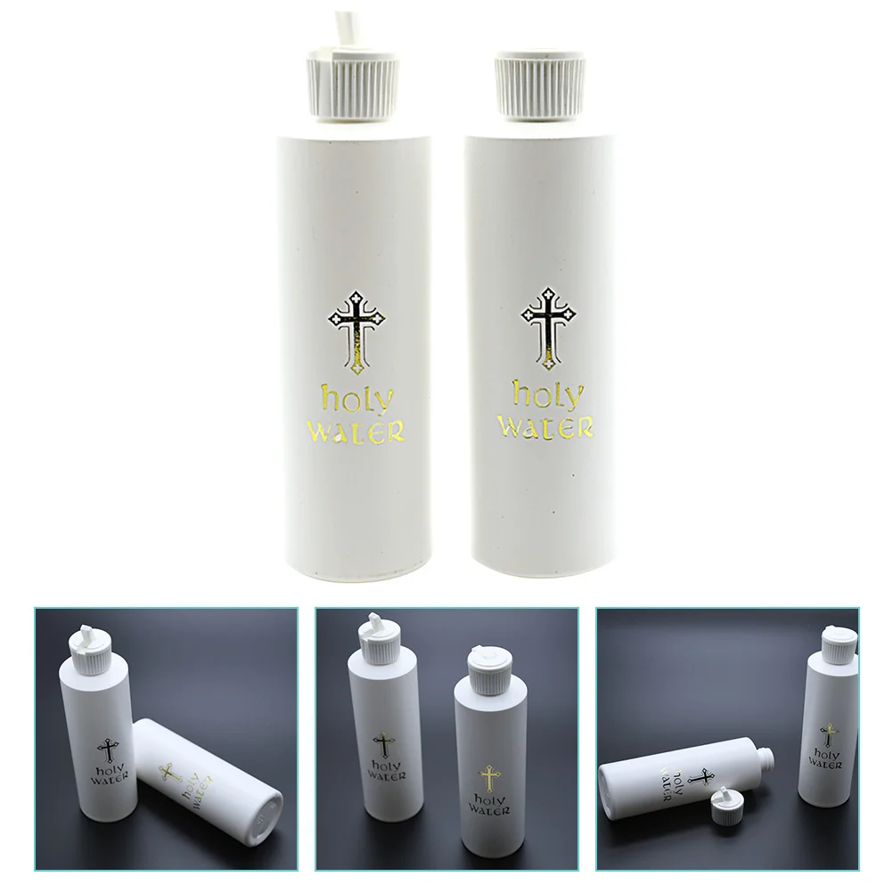 

2 Pcs Holy Water Bottle Glass Water Bottle Religious Exorcism Bottle Wedding Empty Holy Bottle Plastic Baptism Water Bottles