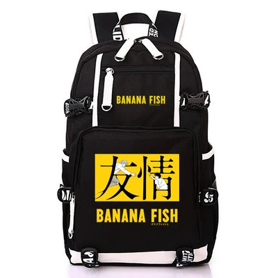 

Cartoon Banana Fish Oxford USB Backpack Bag Rucksacks Anime School Backpack Casual student Bags travel Knapsack Unisex