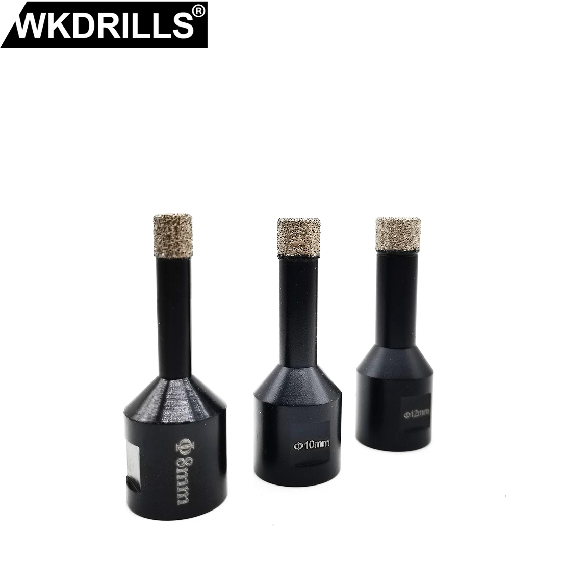 

3 шт. 8/10/12 мм сухой вакуумный паяный Алмазный сверлильный сердечник гранит мрамор сверла керамическая плитка отверстие пила с резьбой M14